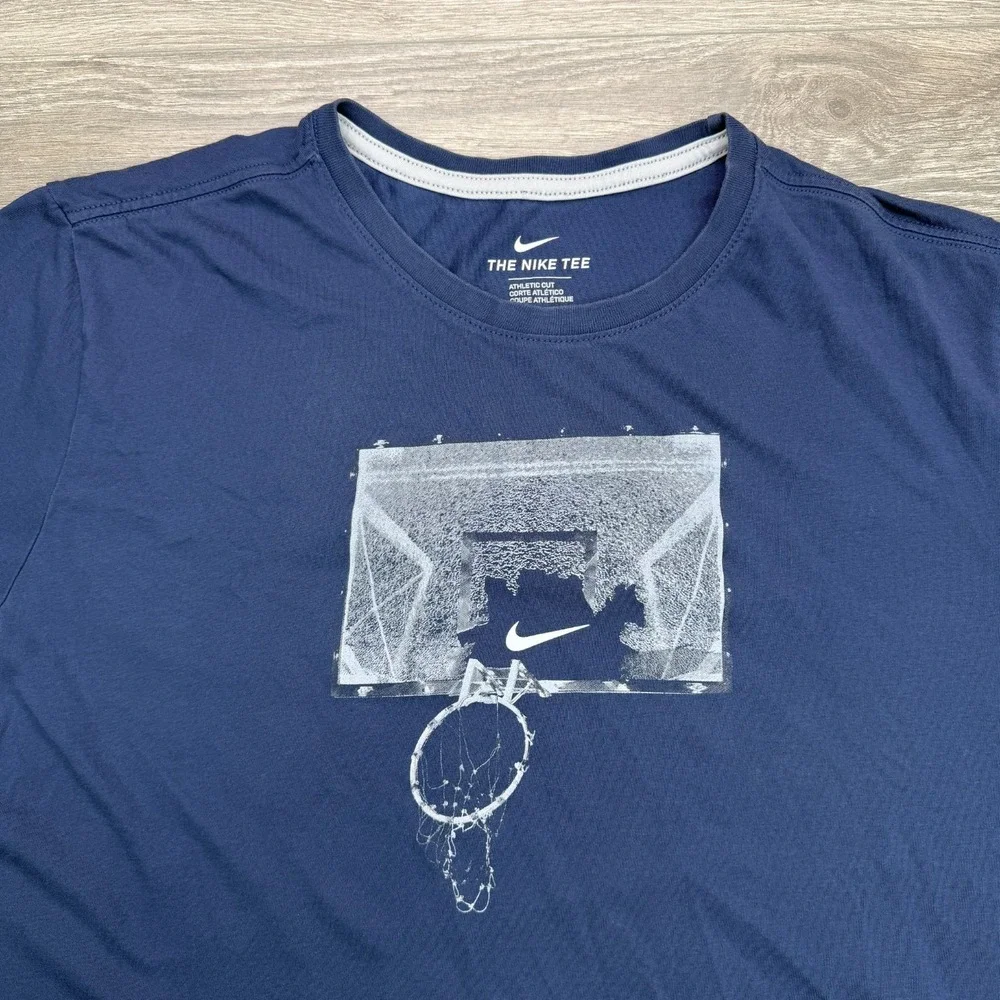 Nike Shattered Backboard Shirt Mens XL Blue Performance Short Sleeve Basketball